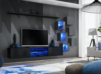 TV-Ständer Wohnwand Sideboard Luxus Garnitur Modern Designer Regale Komplett